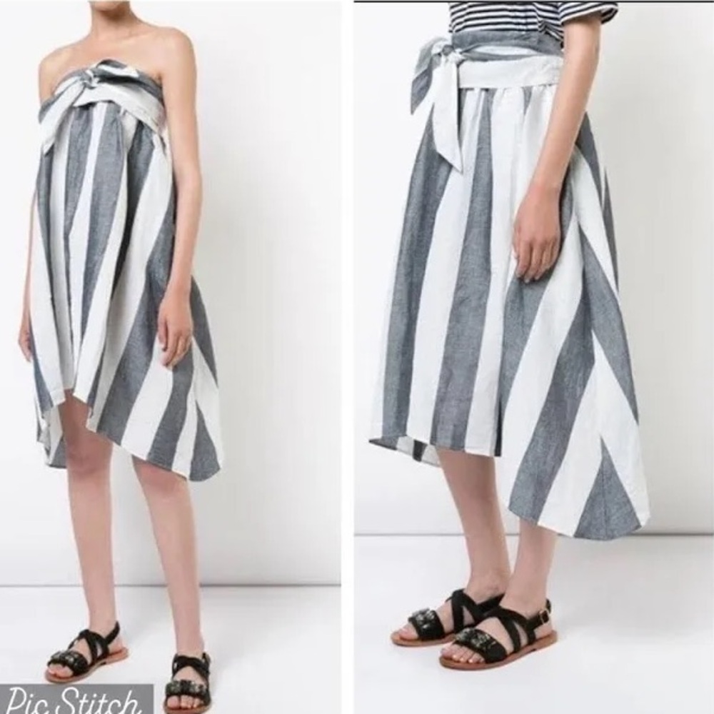 Apiece Apart Cosmos Convertible Dress/Skirt - Blue and White Stripe